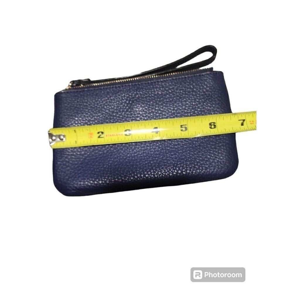 Kate Spade New York Women’s Leather Wristlet Violet Blue Zip Front Pocket Clutch - Picture 6 of 10